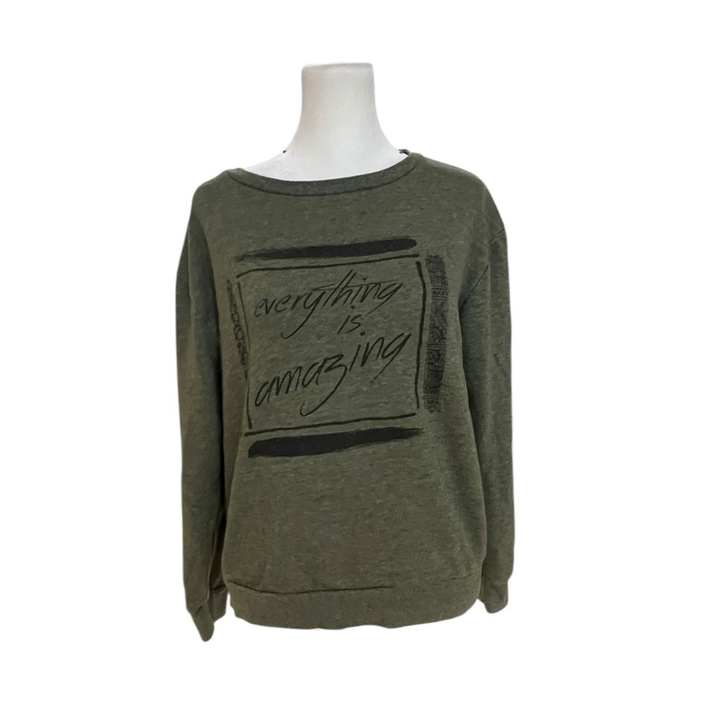 Atmosphere Green Long Sleeve Print Sweatshirt